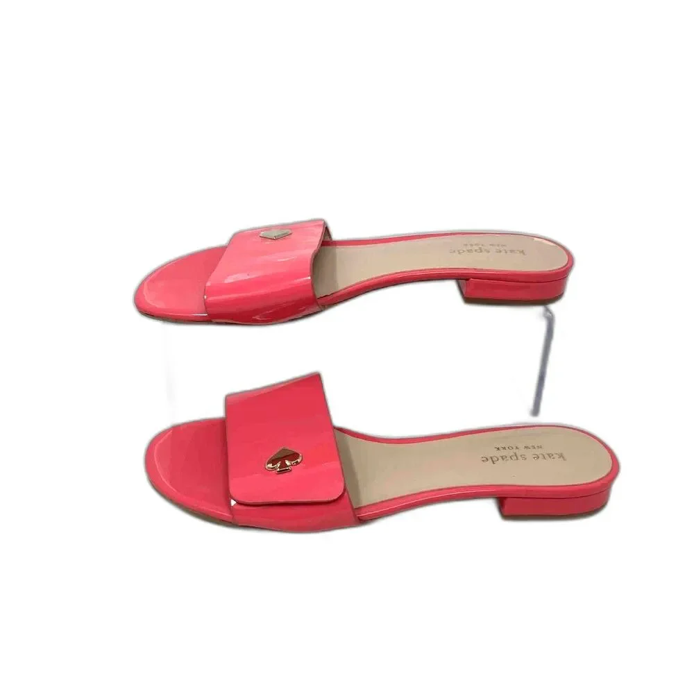 Kate Spade New York Pink Leather Slip-On Slide Sandals - Size 6.5